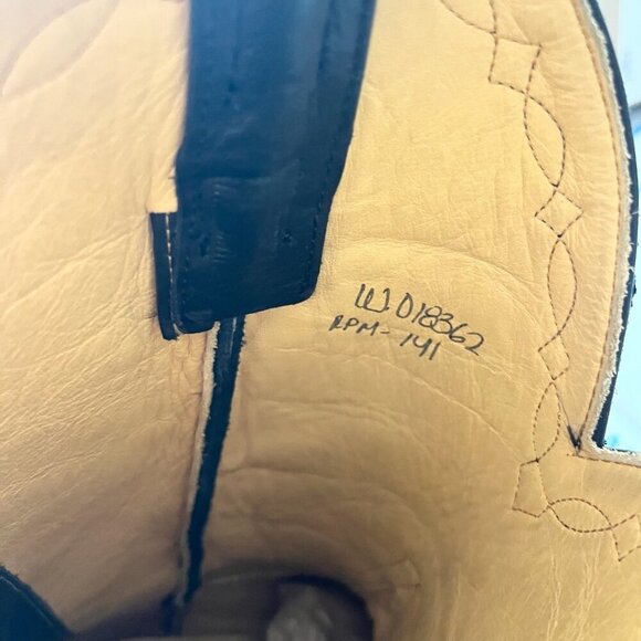 Rod Patrick Womens Cowboy Boots 9C Black Full Quill Ostrich Cowgirl Western EUC - Picture 10 of 12